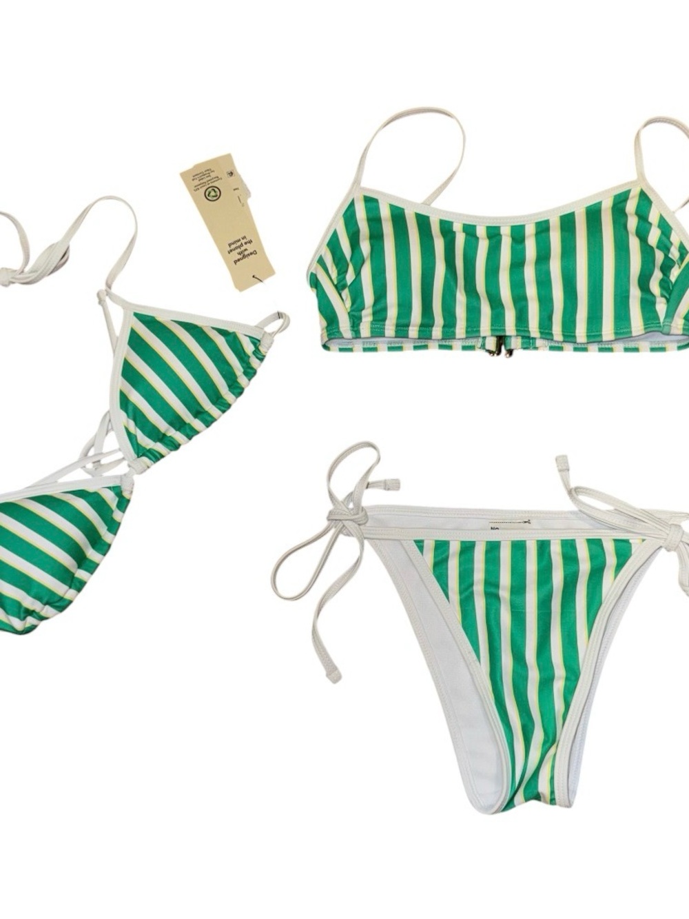Sporty striped bikini set